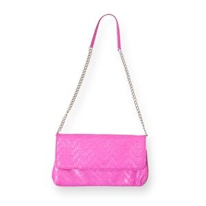 Kelly & Katie Womens Hot Pink Textured Shoulder Clutch Handbag